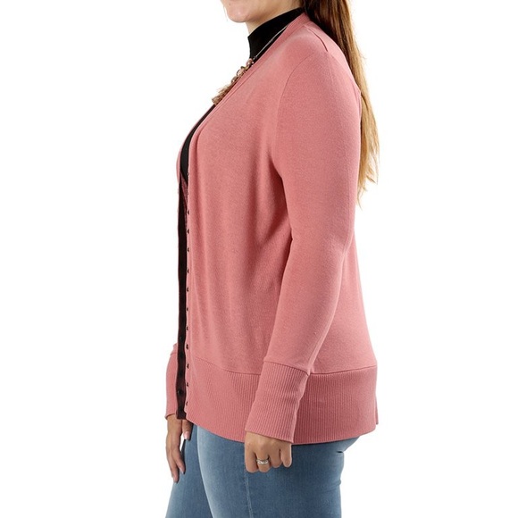 ⭐️Plus Size Snap Front Cardigan Ash Pink - Picture 3 of 5